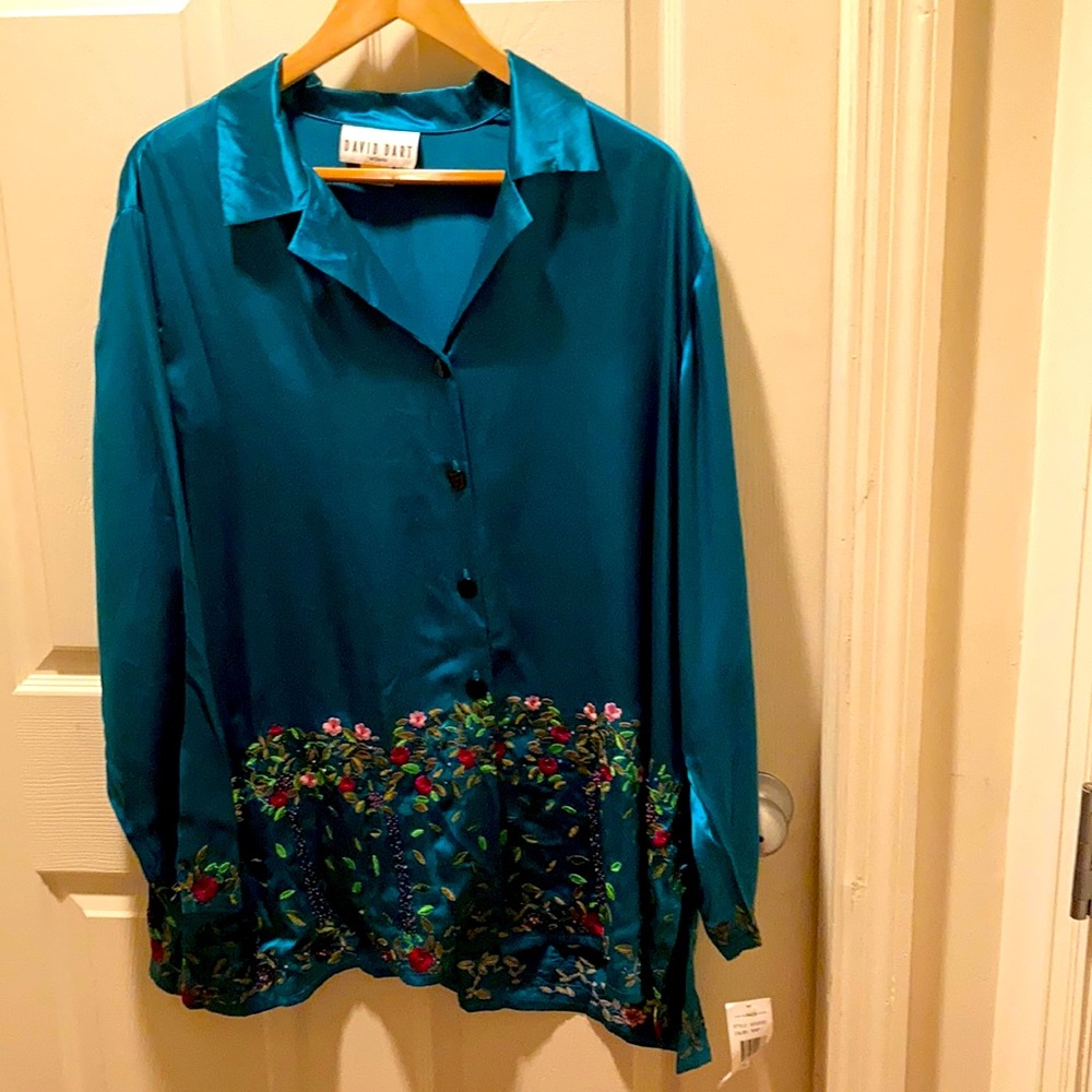 Embroidered and beaded top David Dart NWT